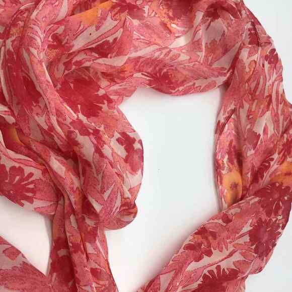 Collection 18 Womens Pink Floral Tasseled Rectangle Scarf 12x96 NWT - Picture 16 of 16